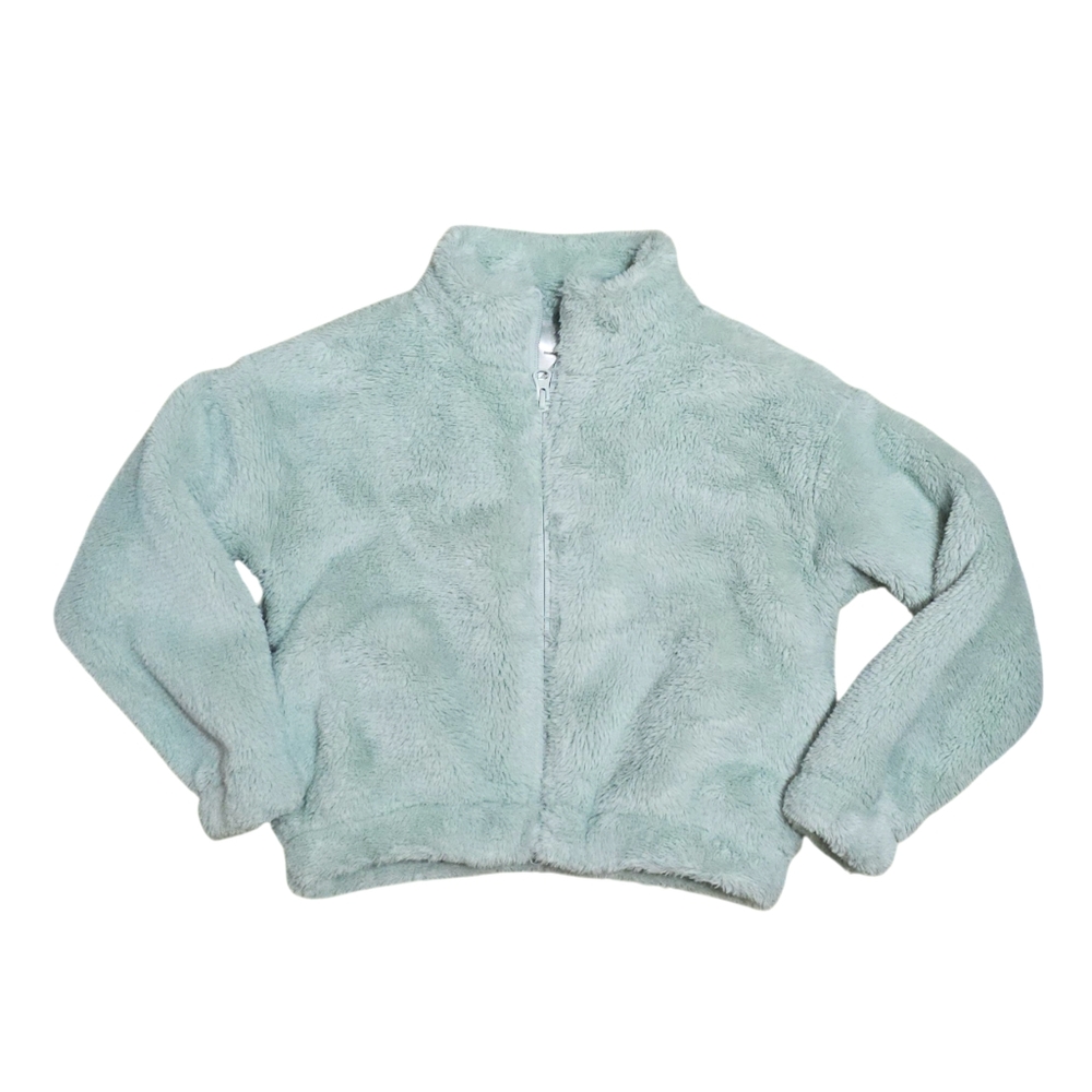 Z by Zella zip faux fur sweater jacket Girls 5 - Picture 1 of 4